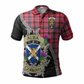 Tartan Vibes Clothing Udny Tartan Family Crest Polo Shirt Lion Rampant Royal Thistle Shield Celtic Inspired