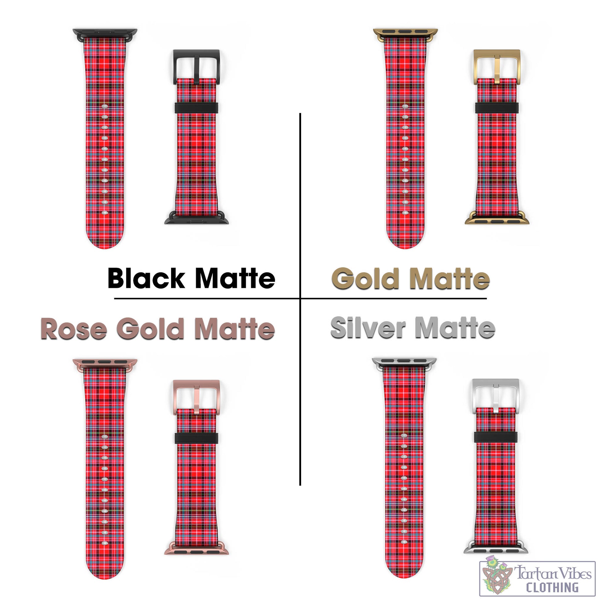 Udny Tartan Watch Band 42 - 45 mm - Tartan Vibes Clothing