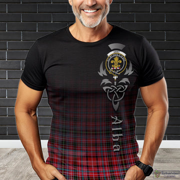 Udny Tartan T-Shirt Featuring Alba Gu Brath Family Crest Celtic Inspired