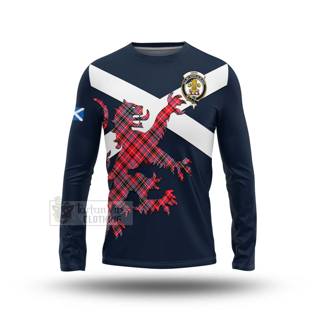 Tartan Vibes Clothing Udny Tartan Lion Rampant Long Sleeve T-Shirt – Proudly Display Your Heritage with Alba Gu Brath and Clan Name