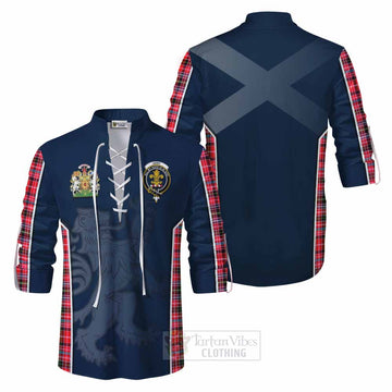 Tartan Vibes Clothing Udny Tartan Ghillie Kilt Shirt with Family Crest and Lion Rampant Vibes Sport Style