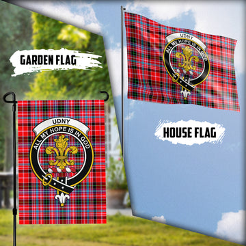 Udny Tartan Flag with Family Crest