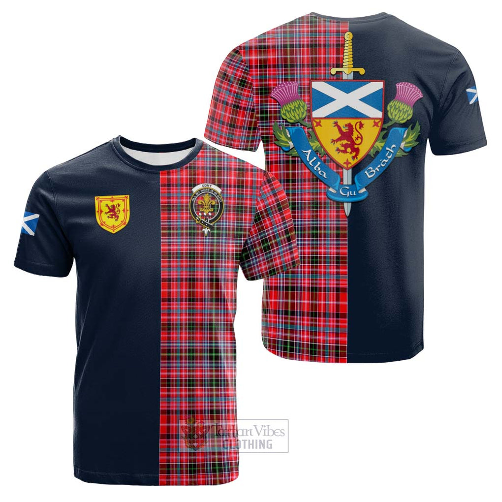 Udny Tartan Cotton T-shirt Alba with Scottish Lion Royal Arm Half Style Kid's Shirt - Tartan Vibes Clothing