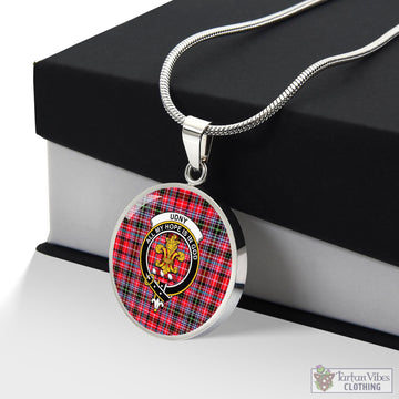 Tartan Vibes Clothing Udny Tartan Circle Necklace with Family Crest
