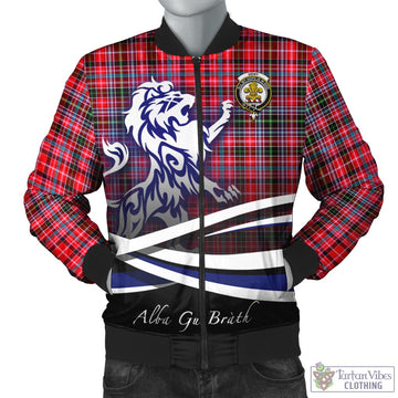 Udny Tartan Bomber Jacket with Alba Gu Brath Regal Lion Emblem