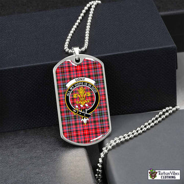 Tartan Vibes Clothing Udny Tartan Dog Tag Necklace with Family Crest