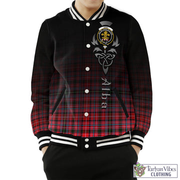 Tartan Vibes Clothing Udny Tartan Baseball Jacket Featuring Alba Gu Brath Family Crest Celtic Inspired