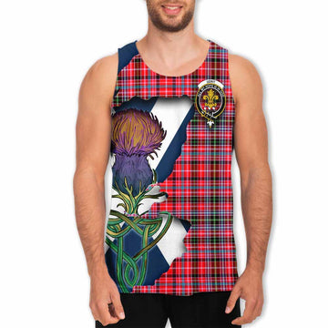 Tartan Vibes Clothing Udny Tartan Family Crest Men's Tank Top Scottish Thistle Celtic Inspired