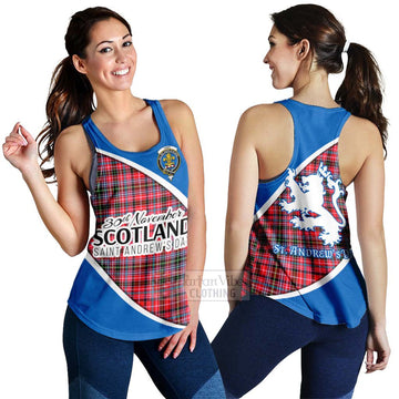 Tartan Vibes Clothing Udny Family Crest Tartan Women's Racerback Tanks Celebrate Saint Andrew's Day in Style