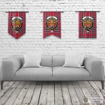 Udny Tartan Gonfalon, Tartan Banner with Family Crest Rectangle - Tartan Vibes Clothing