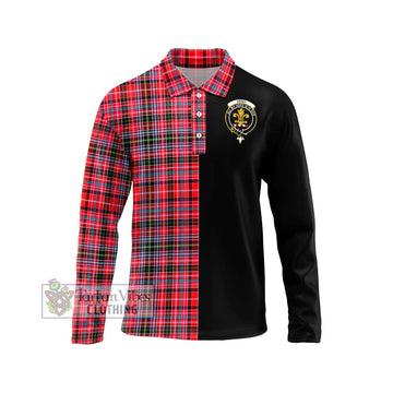 Udny Tartan Long Sleeve Polo Shirt with Family Crest and Half Of Me Style Unisex - Tartan Vibes Clothing
