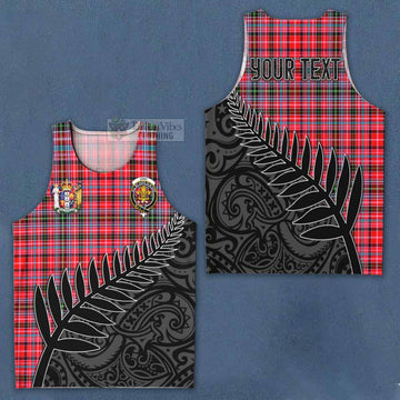 Tartan Vibes Clothing Udny Crest Tartan Men's Tank Top with New Zealand Silver Fern Half Style