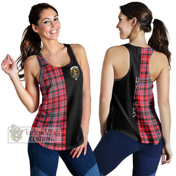 Udny Tartan Women's Racerback Tanks with Family Crest and Half Of Me Style 4XL - Tartan Vibes Clothing