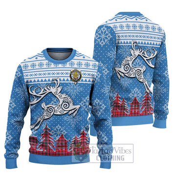 Tartan Vibes Clothing Udny Clan Christmas Ugly Sweater with Tartan and Celtic Raindeer Style