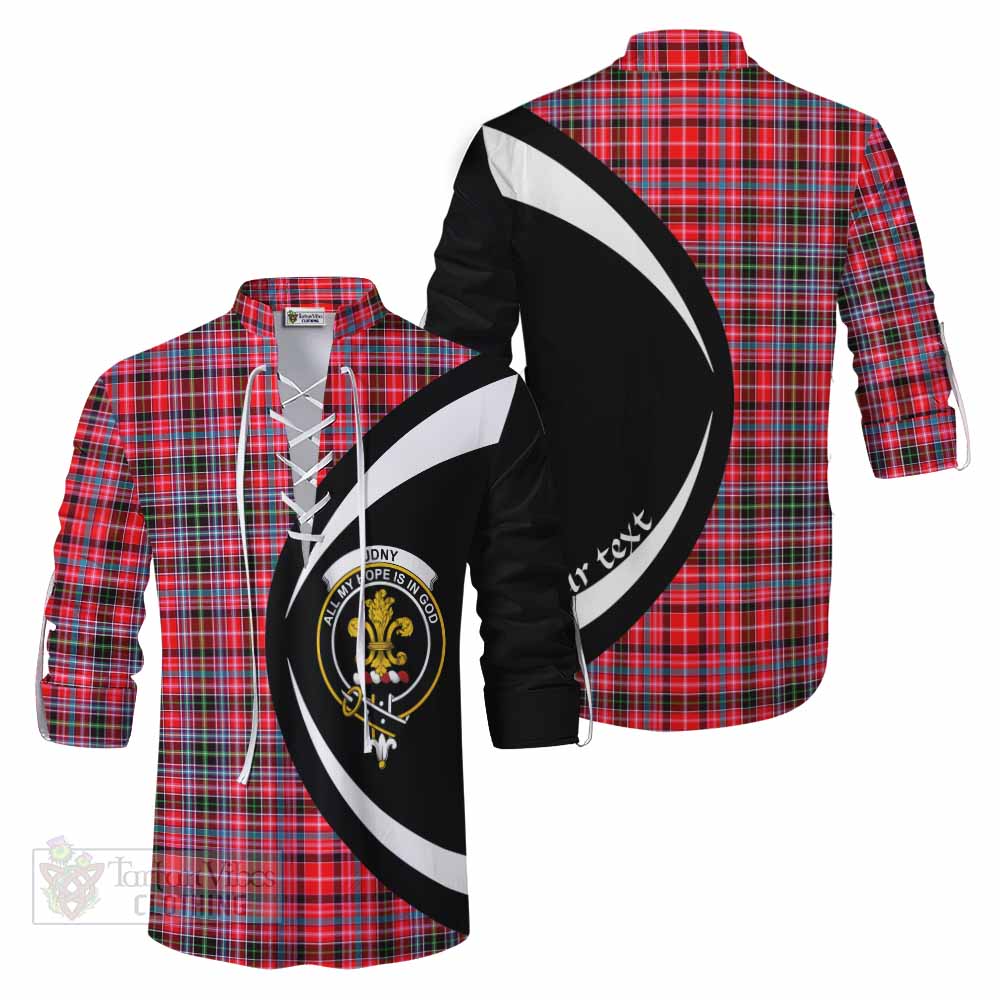Tartan Vibes Clothing Udny Tartan Ghillie Kilt Shirt with Family Crest Circle Style