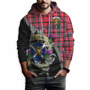 Tartan Vibes Clothing Udny Tartan Family Crest Hoodie Lion Rampant Royal Thistle Shield Celtic Inspired