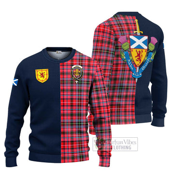 Tartan Vibes Clothing Udny Tartan Knitted Sweater with Scottish Lion Royal Arm Half Style