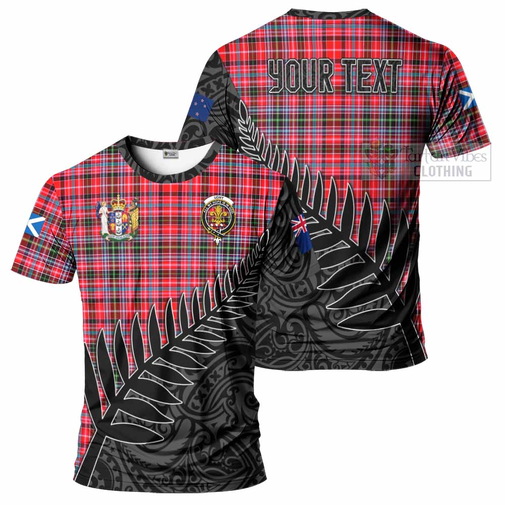 Tartan Vibes Clothing Udny Crest Tartan T-Shirt with New Zealand Silver Fern Half Style