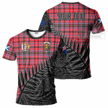 Tartan Vibes Clothing Udny Crest Tartan T-Shirt with New Zealand Silver Fern Half Style