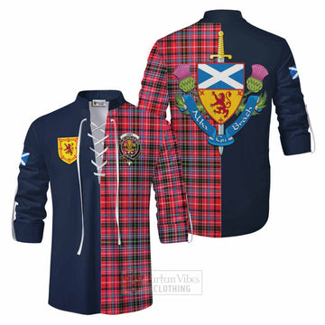 Udny Tartan Ghillie Kilt Shirt Alba with Scottish Lion Royal Arm Half Style