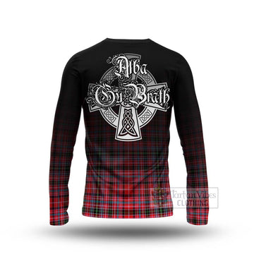 Tartan Vibes Clothing Udny Tartan Long Sleeve T-Shirt Featuring Alba Gu Brath Family Crest Celtic Inspired