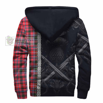 Tartan Vibes Clothing Udny Tartan Sherpa Hoodie with Family Crest Cross Sword Thistle Celtic Vibes