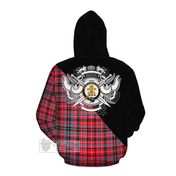 Tartan Vibes Clothing Udny Tartan Cotton Hoodie with Family Crest and Military Logo Style