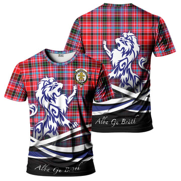 Udny Tartan T-Shirt with Alba Gu Brath Regal Lion Emblem