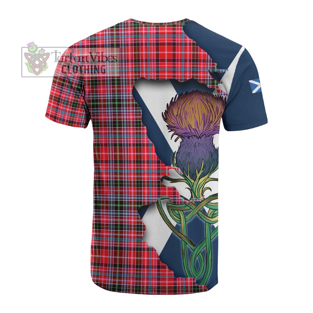 Tartan Vibes Clothing Udny Tartan Family Crest Cotton T-shirt Scottish Thistle Celtic Inspired