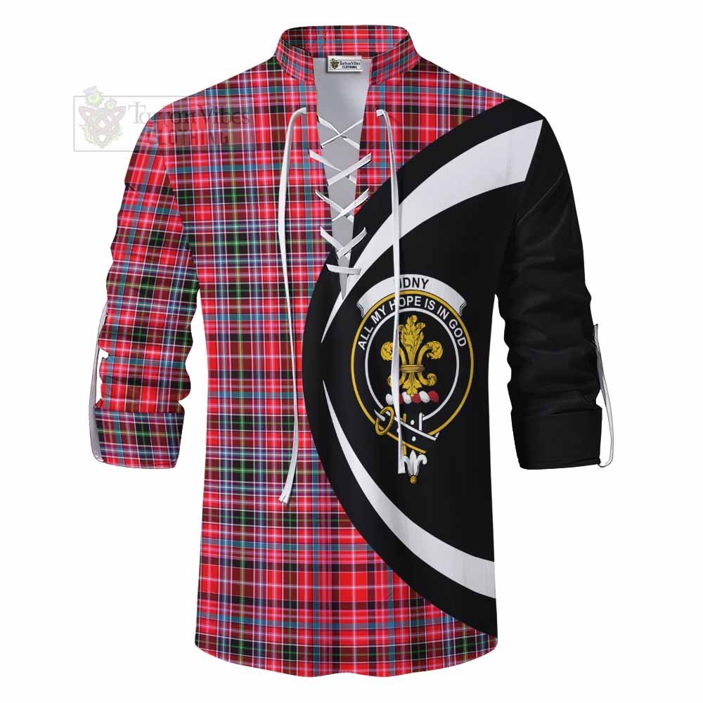 Tartan Vibes Clothing Udny Tartan Ghillie Kilt Shirt with Family Crest Circle Style