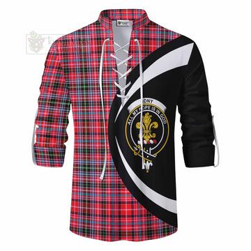 Tartan Vibes Clothing Udny Tartan Ghillie Kilt Shirt with Family Crest Circle Style