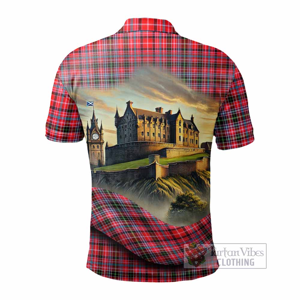 Tartan Vibes Clothing Udny Tartan Family Crest Polo Shirt with Scottish Ancient Castle Stype
