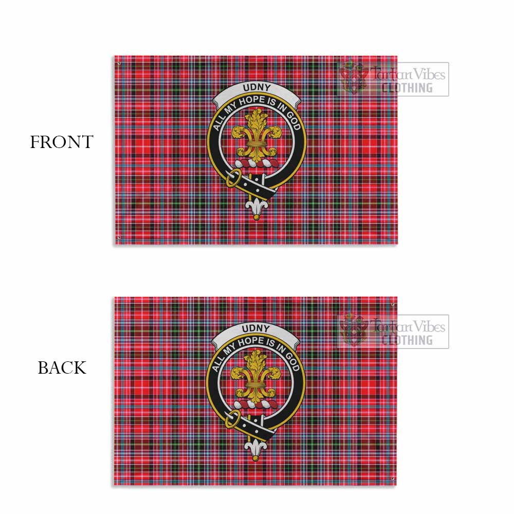 Tartan Vibes Clothing Udny Tartan House Flag with Family Crest