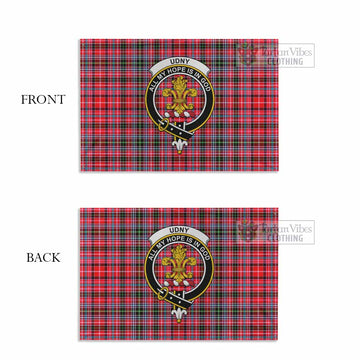Tartan Vibes Clothing Udny Tartan House Flag with Family Crest