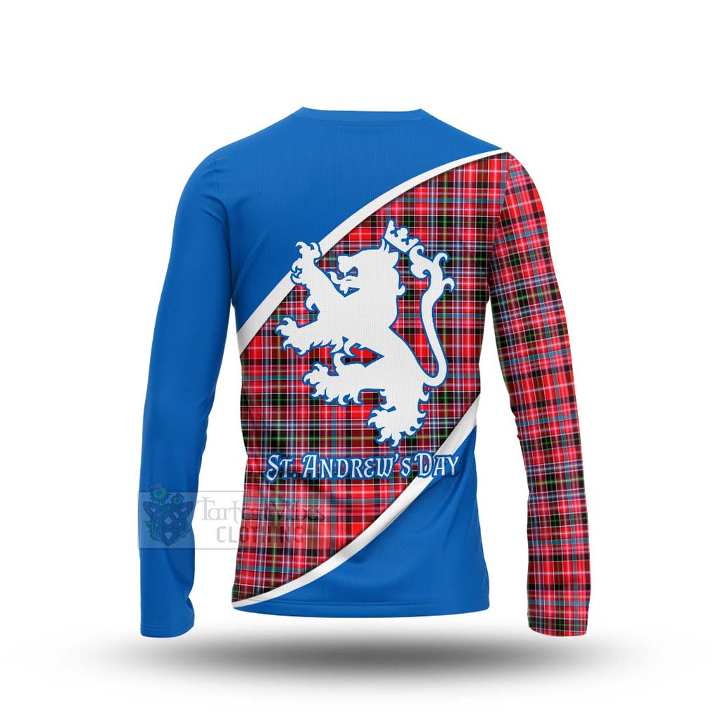 Tartan Vibes Clothing Udny Family Crest Tartan Long Sleeve T-Shirt Celebrate Saint Andrew's Day in Style