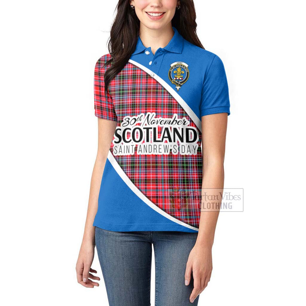 Tartan Vibes Clothing Udny Family Crest Tartan Women's Polo Shirt Celebrate Saint Andrew's Day in Style