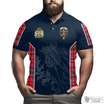 Udny Tartan Men's Polo Shirt with Family Crest and Scottish Thistle Vibes Sport Style