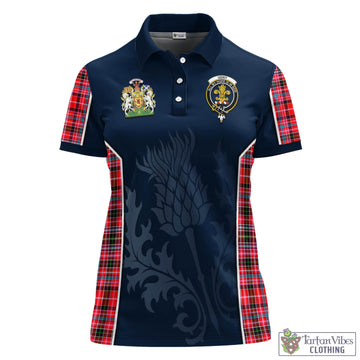 Udny Tartan Women's Polo Shirt with Family Crest and Scottish Thistle Vibes Sport Style
