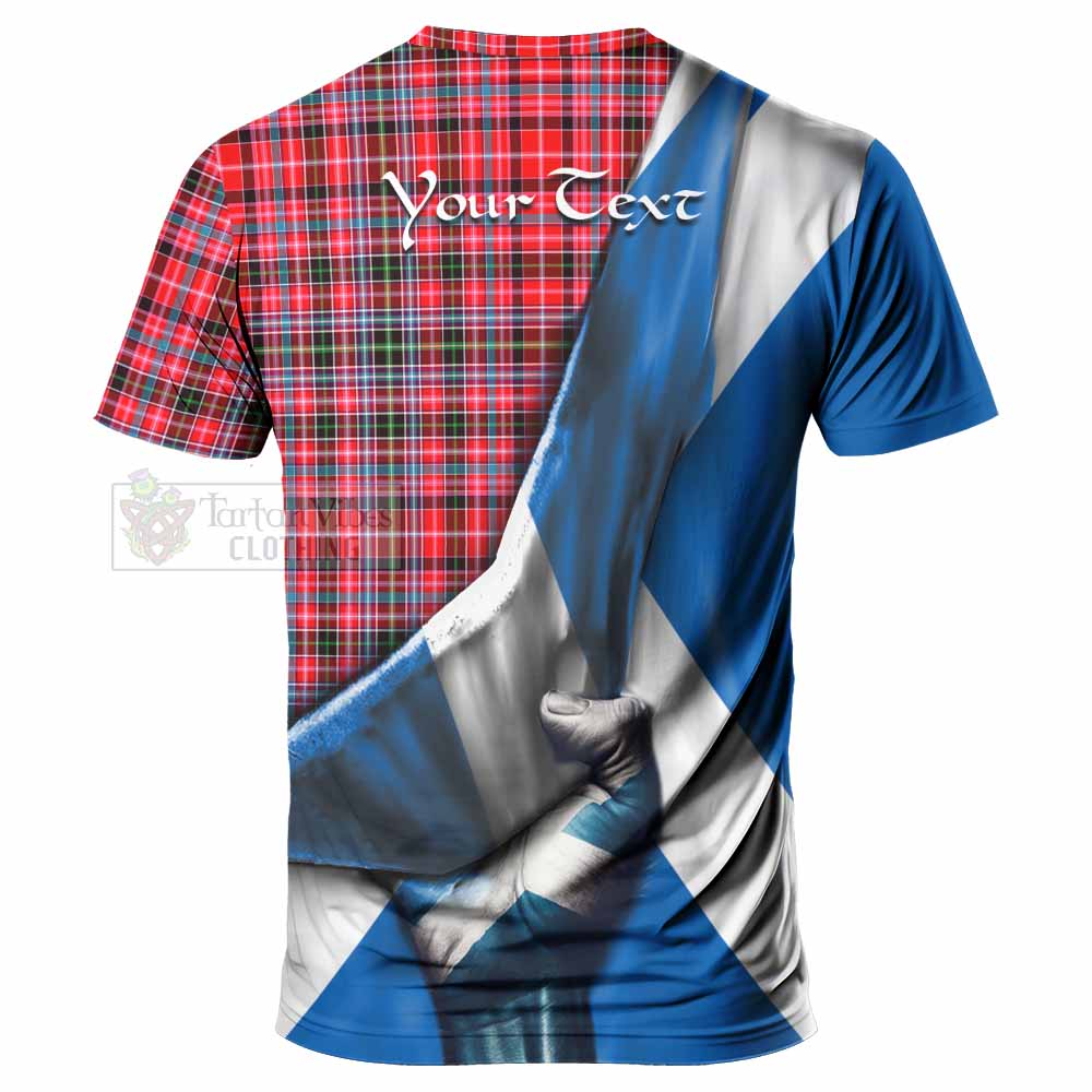 Tartan Vibes Clothing Udny Tartan T-Shirt with Family Crest Scotland Patriotic Style