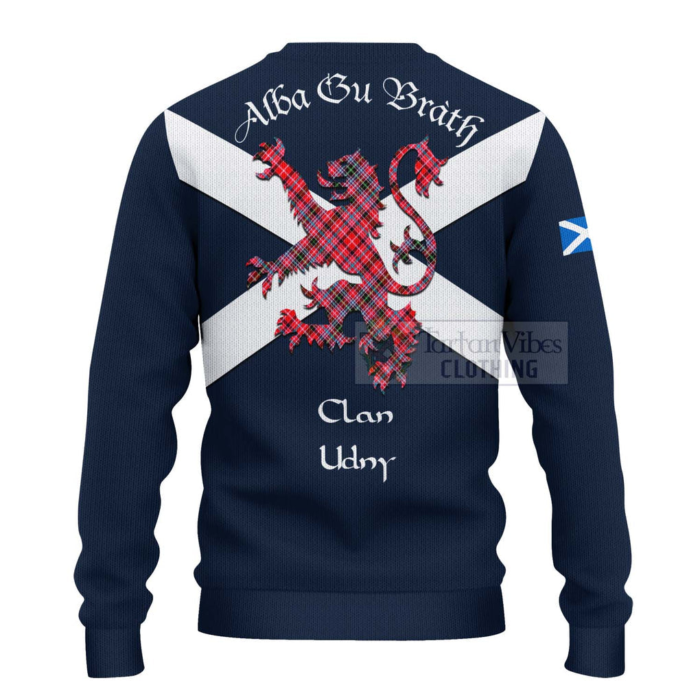 Tartan Vibes Clothing Udny Tartan Lion Rampant Knitted Sweater – Proudly Display Your Heritage with Alba Gu Brath and Clan Name