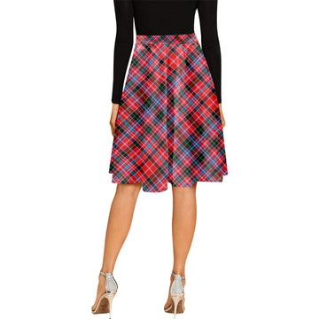 Udny Tartan Melete Pleated Midi Skirt Cross Style
