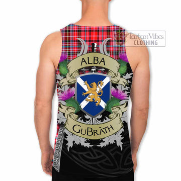 Tartan Vibes Clothing Udny Tartan Family Crest Men's Tank Top Lion Rampant Royal Thistle Shield Celtic Inspired