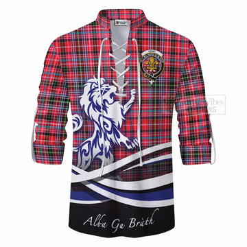 Tartan Vibes Clothing Udny Tartan Ghillie Kilt Shirt with Alba Gu Brath Regal Lion Emblem