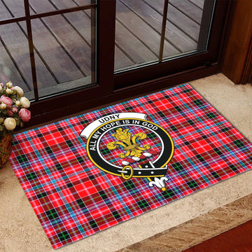 Udny Tartan Rubber Doormat with Family Crest