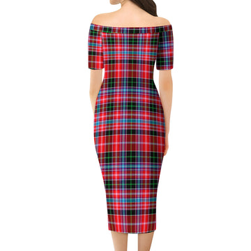 Udny Tartan Off Shoulder Lady Dress - Tartanvibesclothing