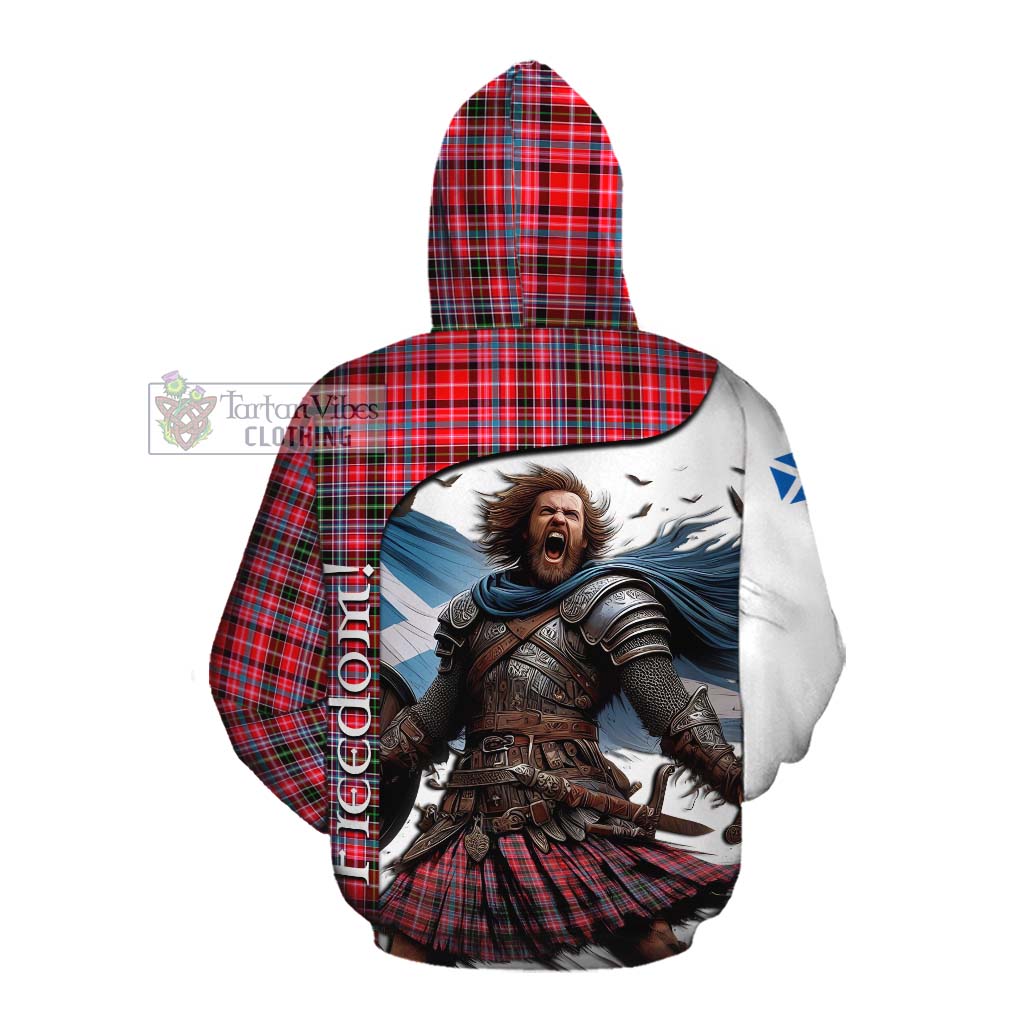 Tartan Vibes Clothing Udny Crest Tartan Cotton Hoodie Inspired by the Freedom of Scottish Warrior