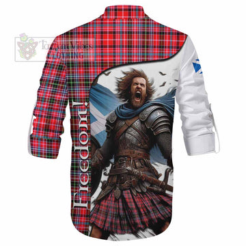 Tartan Vibes Clothing Udny Crest Tartan Ghillie Kilt Shirt Inspired by the Freedom of Scottish Warrior