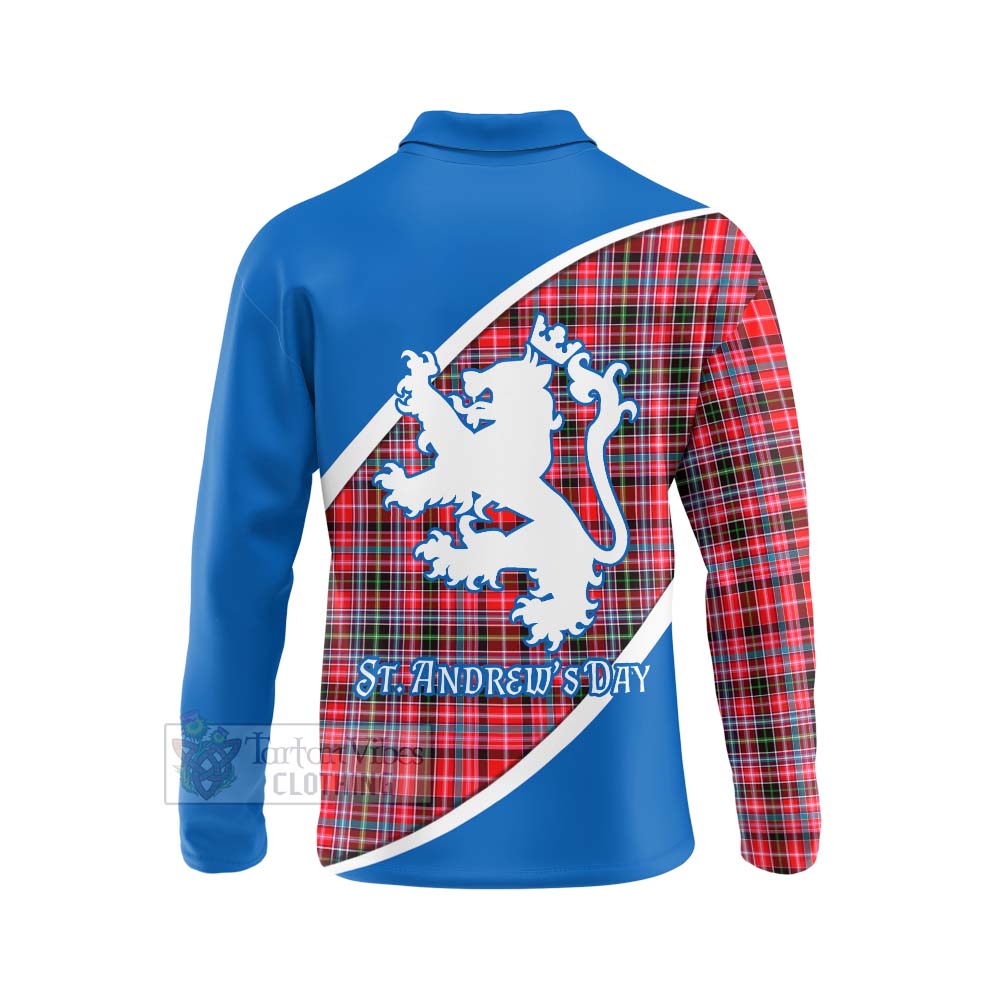 Tartan Vibes Clothing Udny Family Crest Tartan Long Sleeve Polo Shirt Celebrate Saint Andrew's Day in Style