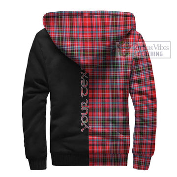 Udny Tartan Sherpa Hoodie with Family Crest and Half Of Me Style - Tartan Vibes Clothing