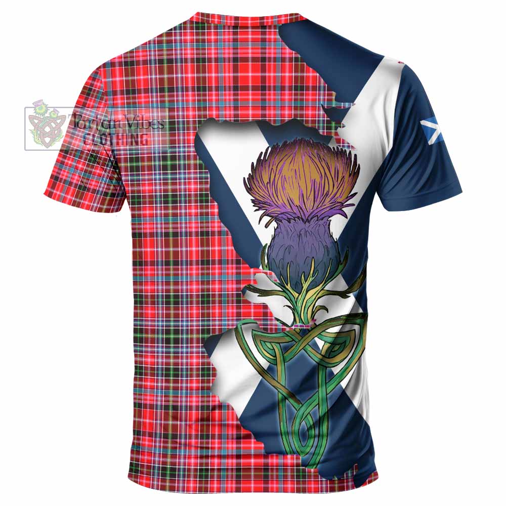 Tartan Vibes Clothing Udny Tartan Family Crest T-Shirt Scottish Thistle Celtic Inspired